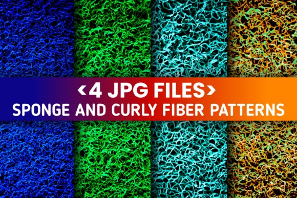 4 Set Sponge and Curly Fiber Patterns: High-Resolution Textures for Real Projects