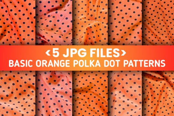 5 Set Basic Orange Polka Dot Patterns