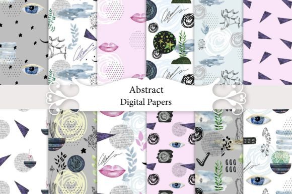 Abstract Seamless Patterns: Versatile Digital Watercolor Papers for Creative Projects