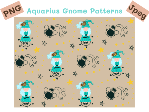 Aquarius Gnome Patterns PNG JPEG: High-Resolution Digital Assets for Intentional Creative Execution