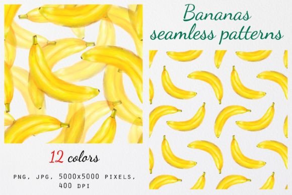 Bananas Seamless Patterns Set