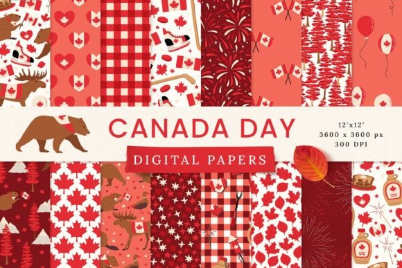 Canada Day 1 July Seamless Patterns: A Practical Resource for Designers and Crafters