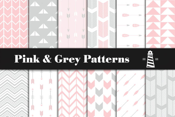 Grey and Pink Arrow Patterns