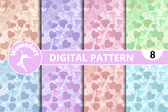 Hearts Digital Paper Patterns Packs