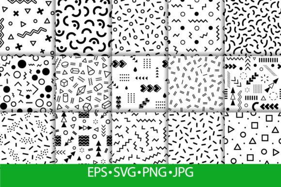 Memphis Patterns. Funky Retro 90s Style