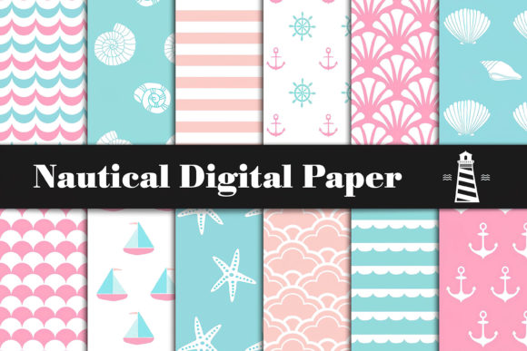 Nautical Patterns, Baby Shower Paper