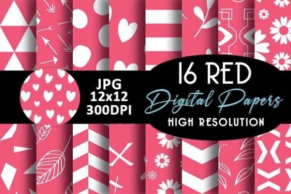 Red Geometric Digital Papers Patterns: Creative Fuel for Designers, Crafters, and Small Business Owners