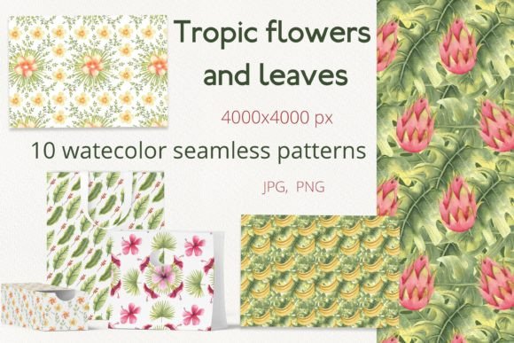 Seamless Patterns Watercolor Tropics