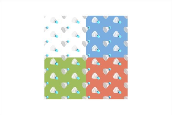 Set of Seamless Patterns with Shuttlecock