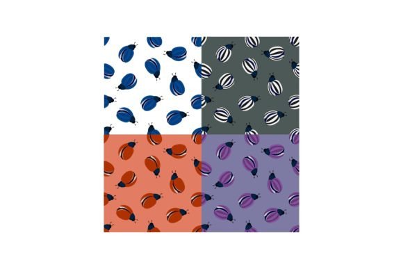 Set of Seamless Patterns with Striped Be