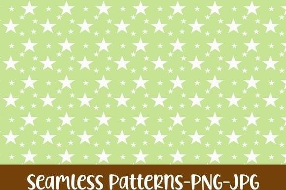 Star Seamless Patterns with Green Pastel