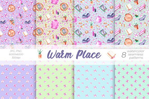 Warm Place Watercolor Patterns Set: Seamless Design Freedom for Creative Professionals
